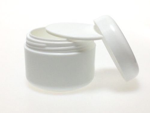 POT PLASTIQUE 100ml COUVERCLE BLANC VISSANT + DISQUE PROTECTION