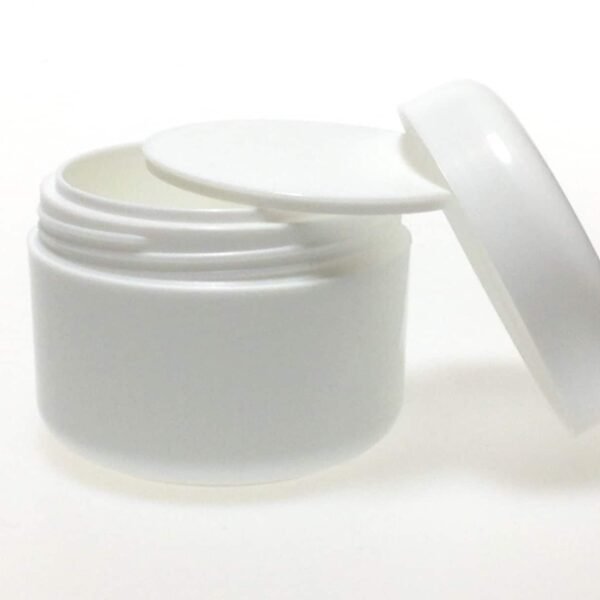 POT PLASTIQUE 100ml COUVERCLE BLANC VISSANT + DISQUE PROTECTION