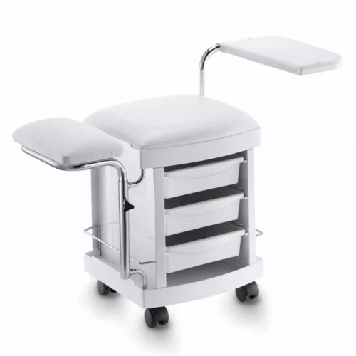 TABOURET MANUCURE - PEDICURE ROULANT 3 TIROIRS