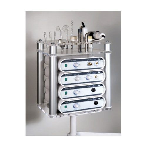COLONNE COMBY sur PIED ROULANT 4 APPAREILS (Haute Fréquence-Aspiration et Pulvérisation-Galvanic-Peeling Brosses Visage & Corps)