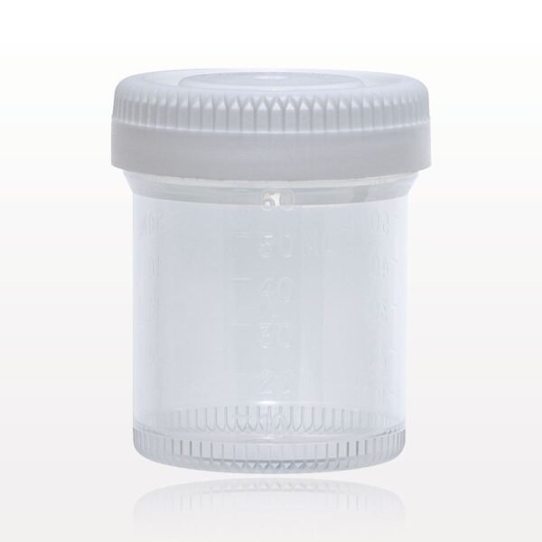 POT TRANSPARENT 60ml COUVERCLE BLANC VISSANT