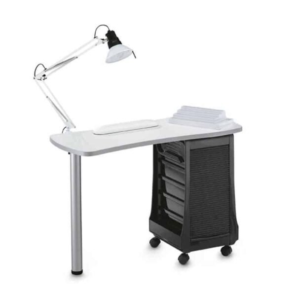TABLE MANUCURE BARBADINE (4 TIROIRS - REPOSE MAINS - LAMPE - H 74CM)