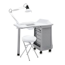 TABLE MANUCURE BARBADINE + ASPIRATION 30W (4 TIROIRS+LAMPE+REPOSE MAINS)