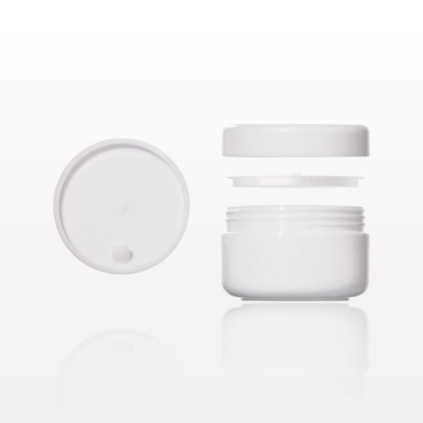 POT 50ml AVEC COUVERCLE VISSANT + DISQUE TRANSPARENT DE PROTECTION