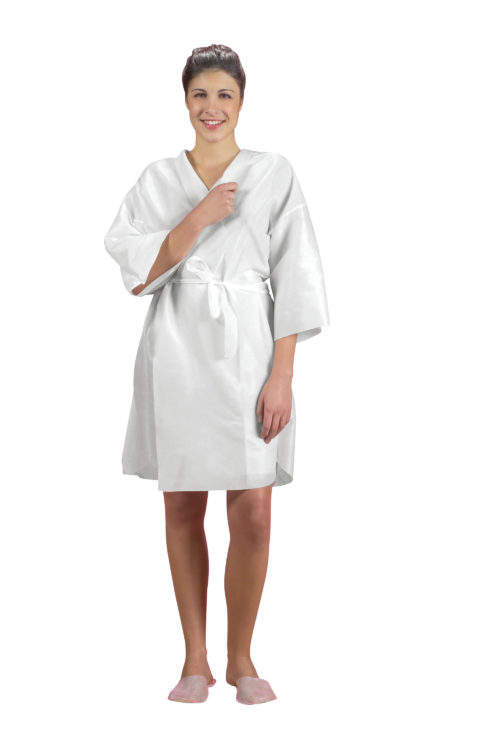 PEIGNOIR DE BAIN NON TISSE SPUNLACE "PROFESSIONEL"  (sachet individuel)