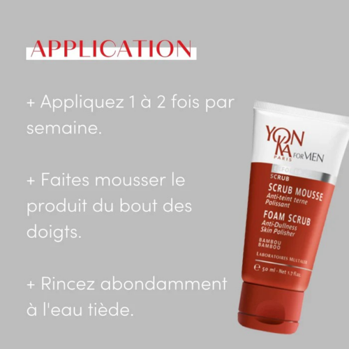 SCRUB MOUSSE YON-KA FOR MEN 50ml - GEL DESINCRUSTANT TRIPLE ACTION - Image 2