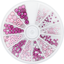 STRASS ROSE & FUSCHIA  6 tailles - 270 pièces