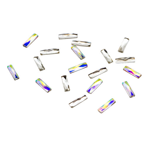 STRASS RECTANGLE 2,5 x 9  Clear et Aurora Boréalis (lot 20)
