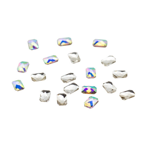 STRASS SQARE 4 x 6  Clear et Aurora Boréalis (lot 20)