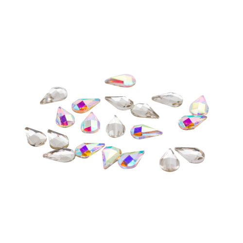 STRASS TEARDROP 5 x 8 Clear et Aurora Boréalis (lot 20)