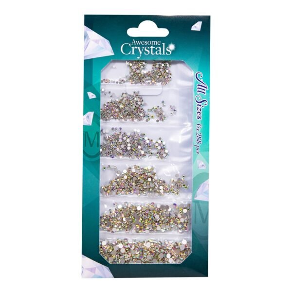 PACK STRASS CRYSTAL ICE - 6 Tailles x 288 pièces = 1728 strass