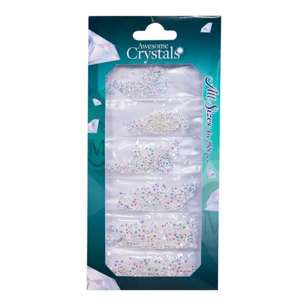 PACK STRASS CRYSTAL ICE TRANSPARENT  - 6 Tailles x 288 pièces = 1728 strass