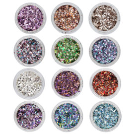 FLOCONS METALLIQUES BROYES -  lot 12 couleurs