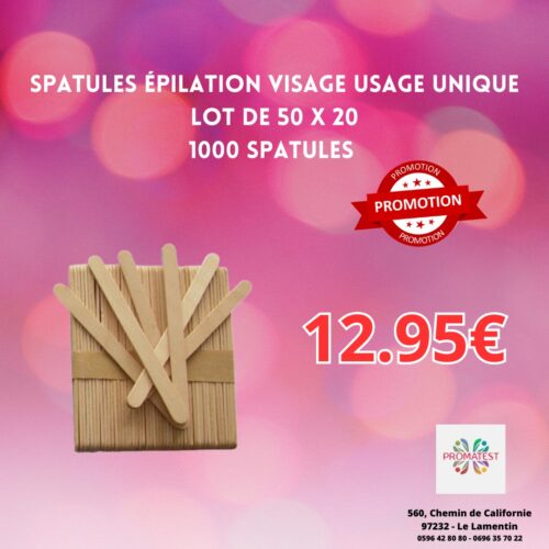SPATULES EPILATION VISAGE USAGE UNIQUE  lot 50 x 20