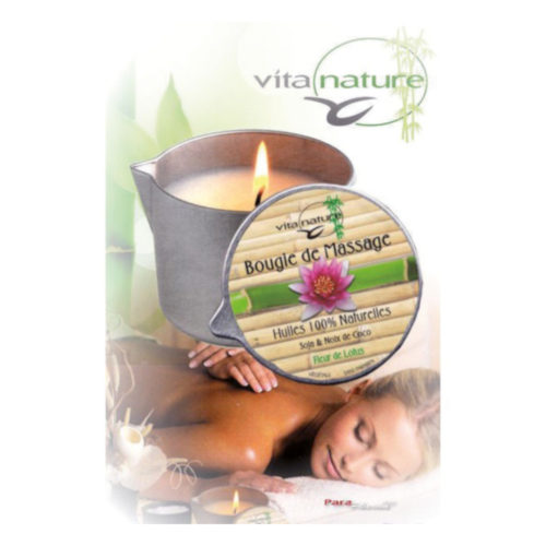 BOUGIE DE MASSAGE 160gr  FLEUR DE LOTUS ( 5 à 6 massages)