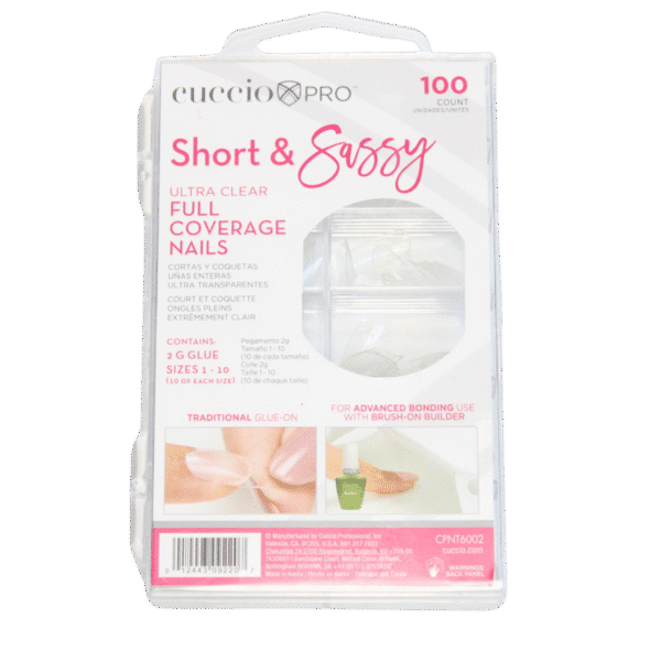 FULL COVERAGE COURT & COQUETTE  CLEAR  Assortiment 100 + Colle 2gr