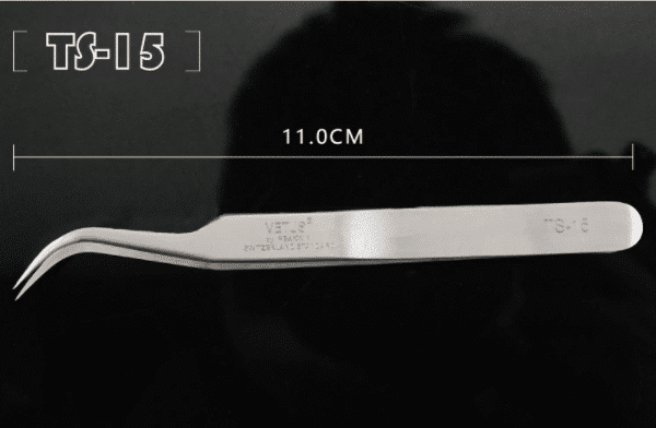 PINCE EXTENSION DE CILS ACIER INOXYDABLE INCURVEE AVEC ETUI