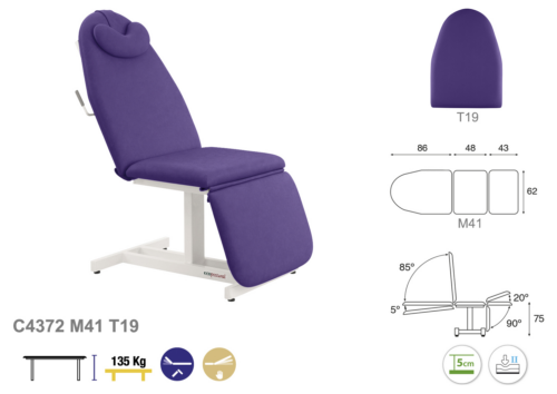FAUTEUIL DE SOINS 3 CORPS METAL LAQUE BLANC - Dim cm : L 182 - l 62 - H 75 - Image 2