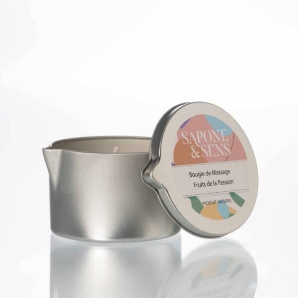 BOUGIE DE MASSAGE 160gr  FRUIT DE LA PASSION ( 5 à 6 massages)